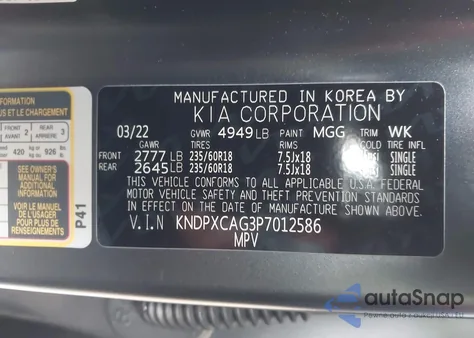 2023 Kia Sportage Hybrid Sx-Prestige z USA, uszkodzony, nr VIN KNDPXCAG3P7012586